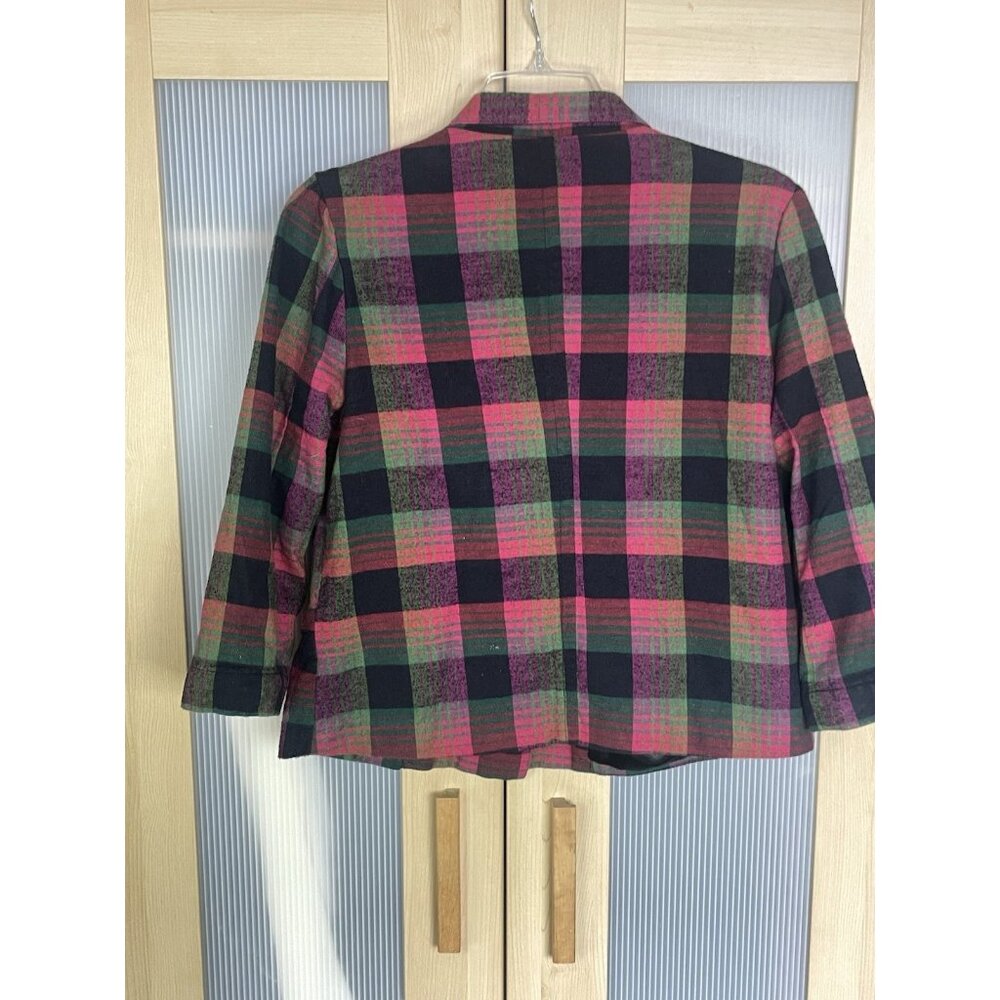 Smiths American Womens Sz S Red Black Plaid‎ Jacket Coat Christmas Casual - Picture 4 of 5